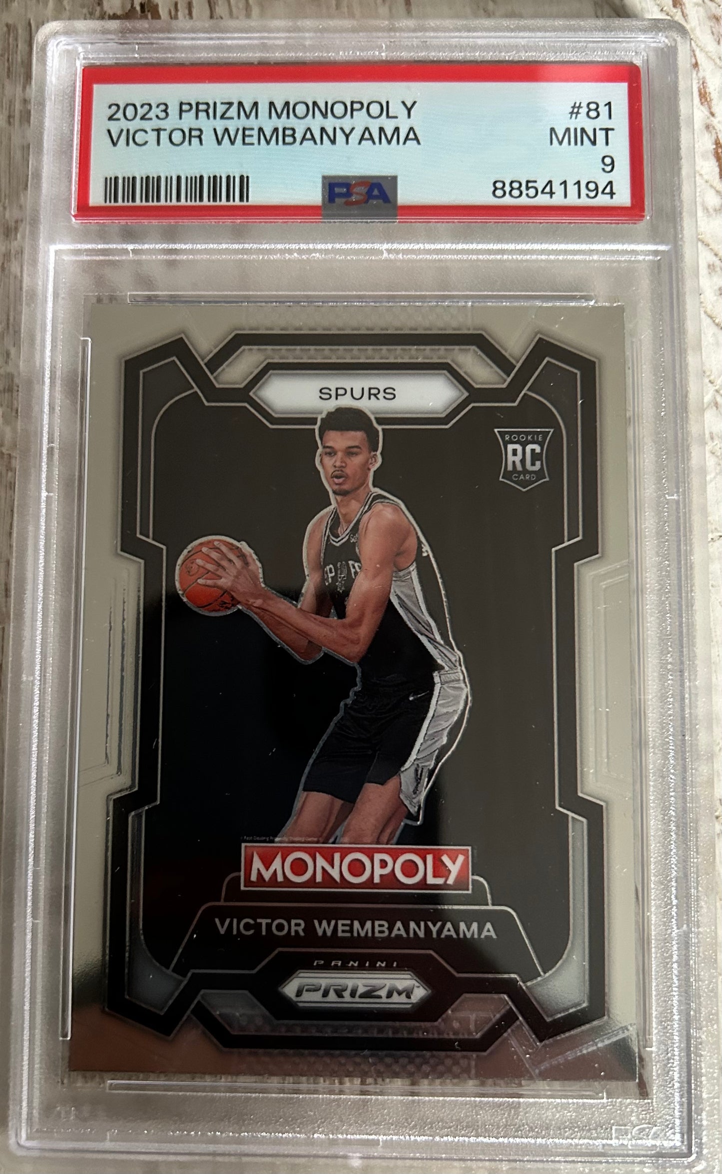 Victor Wembanyama Prizm Rookie Card PSA 9 
