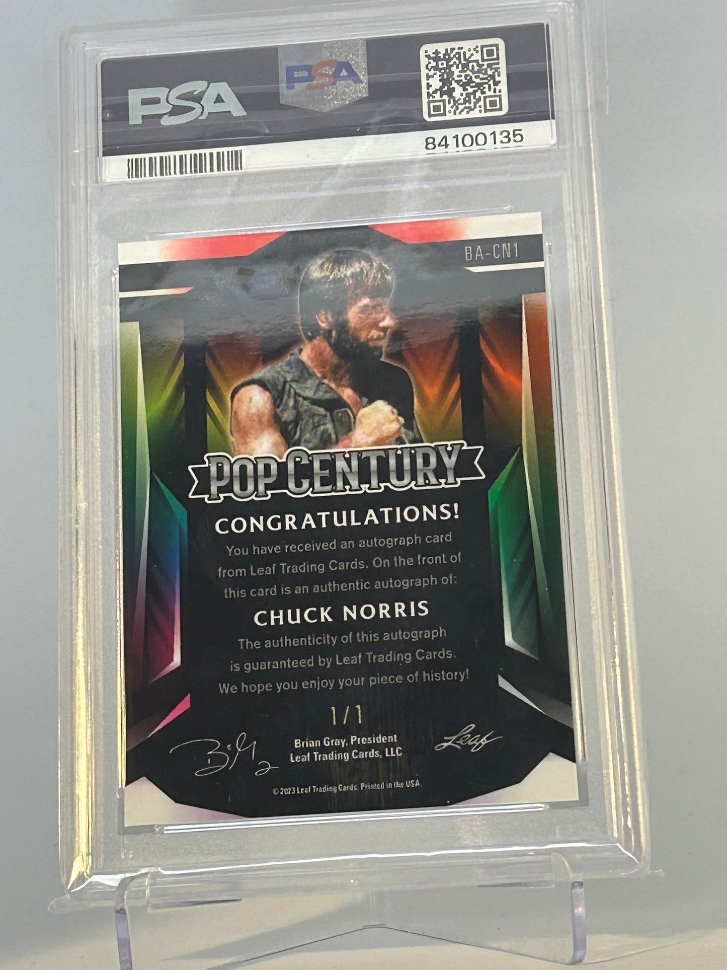 Chuck Norris Leaf Century Pop Autograph 1/1