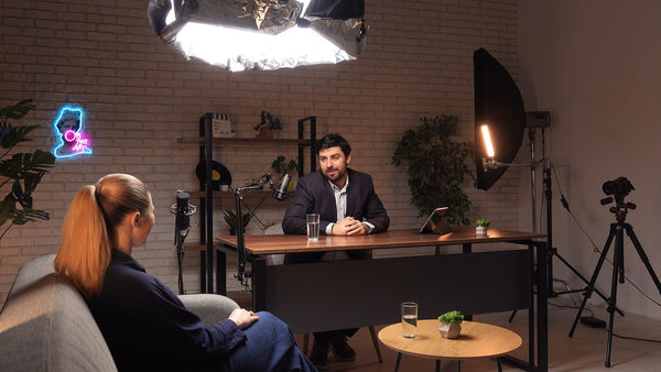 Behind the scenes from today's podcast recording.